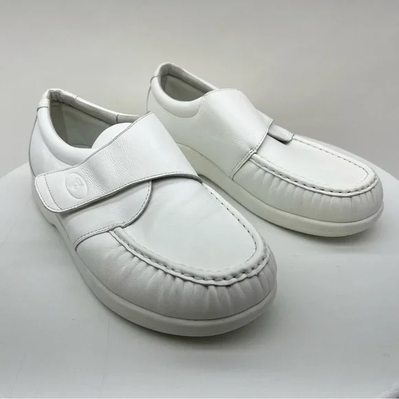 Propet Sneakers Oxfords Comfort Shoes Pucker Moc Walker One Strap White Leather - Picture 4 of 13